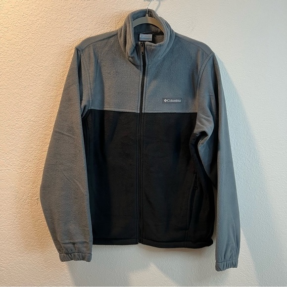 Men’s Columbia black and gray fleece zip up jacket size medium M - Picture 1 of 6